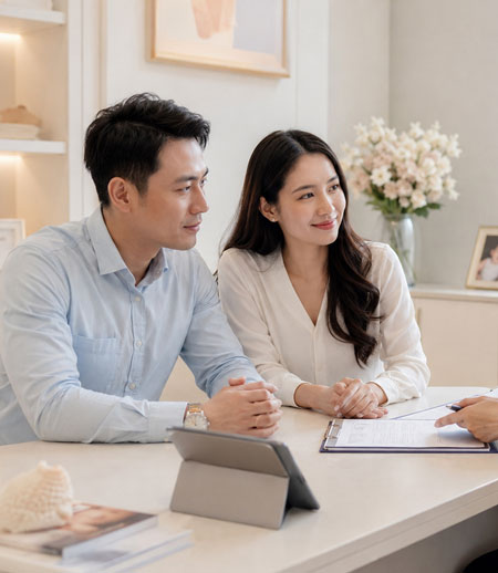 Couple consulting Doctor